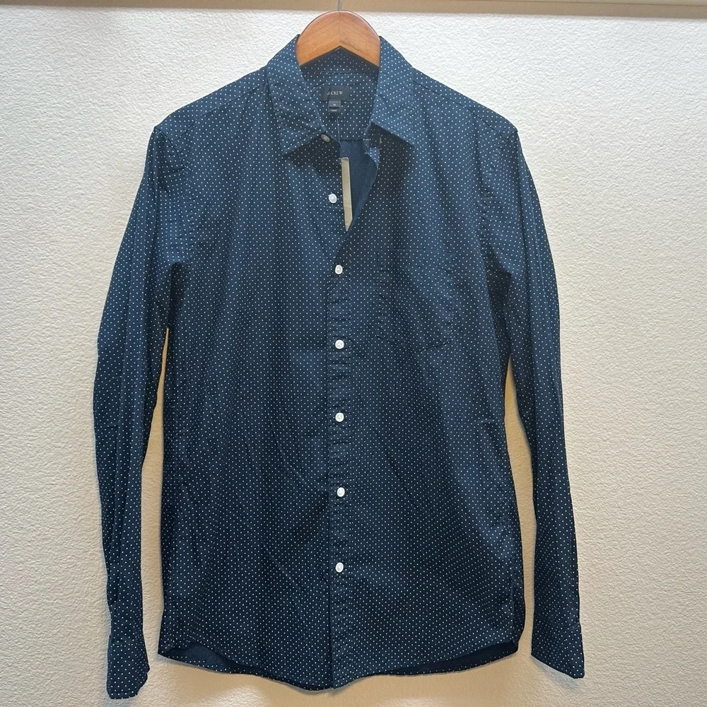 Navy Blue Polka Dot J. Crew Shirt-Men’s
